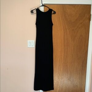 Universal Thread Black Knit Scoop Neck Calf-Length Dress